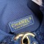 Chanel Cotton Canvas and Calfskin Small Hobo Bag AS2320 Navy Blue 2021