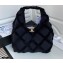Chanel Cotton Canvas and Calfskin Small Hobo Bag AS2320 Black 2021
