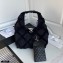 Chanel Cotton Canvas and Calfskin Small Hobo Bag AS2320 Black 2021