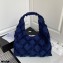 Chanel Cotton Canvas and Calfskin Large Hobo Bag AS2292 Navy Blue 2021