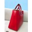 Fendi Leather FF Tote Medium Bag Red 2021