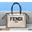 Fendi Roma Medium Shopper Bag Undyed Canvas White 2021