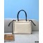 Fendi Roma Medium Shopper Bag Undyed Canvas White 2021