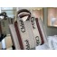 Chloe Small Woody Tote Bag White/Brown in Cotton Canvas and Shiny Calfskin 2021