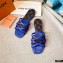Louis Vuitton Calf Leather and Nano Monogram Canvas Flat Mules Blue 2021