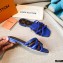Louis Vuitton Calf Leather and Nano Monogram Canvas Flat Mules Blue 2021