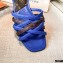 Louis Vuitton Calf Leather and Nano Monogram Canvas Flat Mules Blue 2021