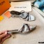 Louis Vuitton Calf Leather and Nano Monogram Canvas Heel Mules Silver 2021