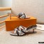 Louis Vuitton Calf Leather and Nano Monogram Canvas Heel Mules Silver 2021