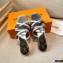 Louis Vuitton Calf Leather and Nano Monogram Canvas Heel Mules Silver 2021