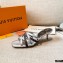 Louis Vuitton Calf Leather and Nano Monogram Canvas Heel Mules Silver 2021