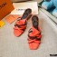 Louis Vuitton Calf Leather and Nano Monogram Canvas Heel Mules Orange 2021