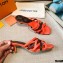 Louis Vuitton Calf Leather and Nano Monogram Canvas Heel Mules Orange 2021