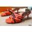 Louis Vuitton Calf Leather and Nano Monogram Canvas Heel Mules Orange 2021