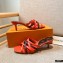 Louis Vuitton Calf Leather and Nano Monogram Canvas Heel Mules Orange 2021