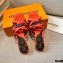Louis Vuitton Calf Leather and Nano Monogram Canvas Heel Mules Orange 2021