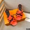 Louis Vuitton Calf Leather and Nano Monogram Canvas Heel Mules Orange 2021