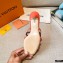 Louis Vuitton Calf Leather and Nano Monogram Canvas Heel Mules Orange 2021