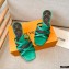 Louis Vuitton Calf Leather and Nano Monogram Canvas Heel Mules Green 2021