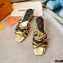Louis Vuitton Calf Leather and Nano Monogram Canvas Heel Mules Gold 2021