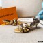 Louis Vuitton Calf Leather and Nano Monogram Canvas Heel Mules Gold 2021