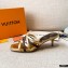 Louis Vuitton Calf Leather and Nano Monogram Canvas Heel Mules Gold 2021