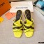 Louis Vuitton Calf Leather and Nano Monogram Canvas Heel Mules Yellow 2021