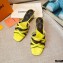 Louis Vuitton Calf Leather and Nano Monogram Canvas Heel Mules Yellow 2021