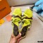 Louis Vuitton Calf Leather and Nano Monogram Canvas Heel Mules Yellow 2021