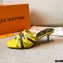 Louis Vuitton Calf Leather and Nano Monogram Canvas Heel Mules Yellow 2021