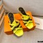 Louis Vuitton Calf Leather and Nano Monogram Canvas Heel Mules Yellow 2021