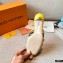 Louis Vuitton Calf Leather and Nano Monogram Canvas Heel Mules Yellow 2021