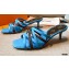 Louis Vuitton Calf Leather and Nano Monogram Canvas Heel Mules Blue 2021