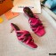 Louis Vuitton Calf Leather and Nano Monogram Canvas Heel Mules Fuchsia 2021