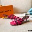 Louis Vuitton Calf Leather and Nano Monogram Canvas Heel Mules Fuchsia 2021