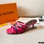 Louis Vuitton Calf Leather and Nano Monogram Canvas Heel Mules Fuchsia 2021