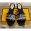 Fendi FF Interlace Wide-band Slides Black 2021