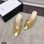 Gucci Heel 7.5cm Slide Sandal with Chain 645444 Gold 2021