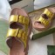 Gucci Buckles Aguru Sandals Gold 2021