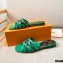 Louis Vuitton Calf Leather and Nano Monogram Canvas Flat Mules Green 2021