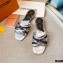 Louis Vuitton Calf Leather and Nano Monogram Canvas Flat Mules Silver 2021