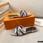 Louis Vuitton Calf Leather and Nano Monogram Canvas Flat Mules Silver 2021