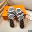 Louis Vuitton Calf Leather and Nano Monogram Canvas Flat Mules Silver 2021