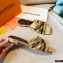 Louis Vuitton Calf Leather and Nano Monogram Canvas Flat Mules Gold 2021