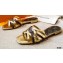 Louis Vuitton Calf Leather and Nano Monogram Canvas Flat Mules Gold 2021