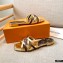 Louis Vuitton Calf Leather and Nano Monogram Canvas Flat Mules Gold 2021