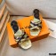 Louis Vuitton Calf Leather and Nano Monogram Canvas Flat Mules Gold 2021