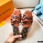 Louis Vuitton Calf Leather and Nano Monogram Canvas Flat Mules Brown 2021