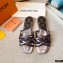 Louis Vuitton Calf Leather and Nano Monogram Canvas Flat Mules Gun Color 2021
