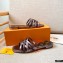 Louis Vuitton Calf Leather and Nano Monogram Canvas Flat Mules Gun Color 2021